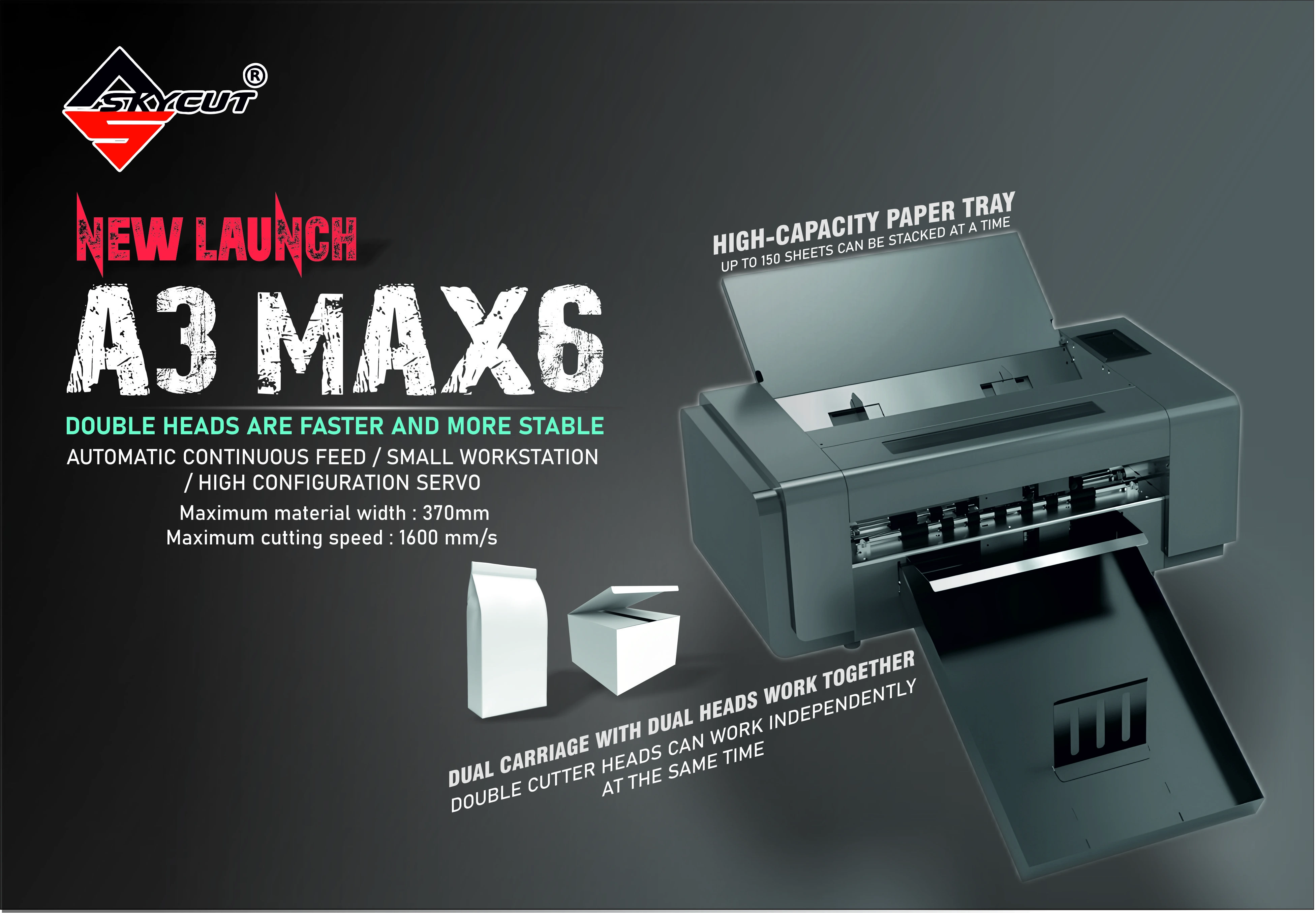 Skycut A3 MAX 6 dual head cutting plotter
